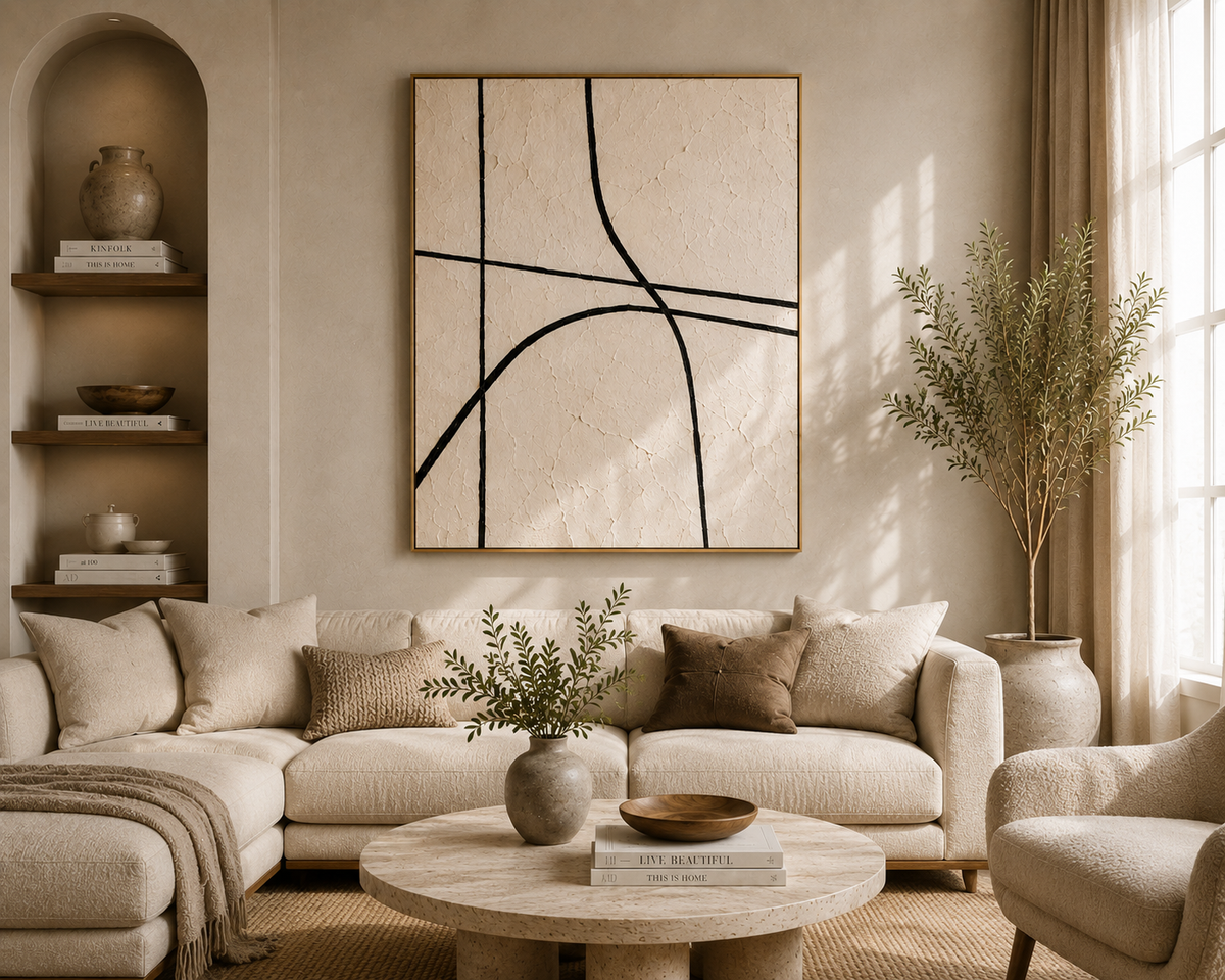 LINE 01 — Hand-Painted Abstract Wall Art