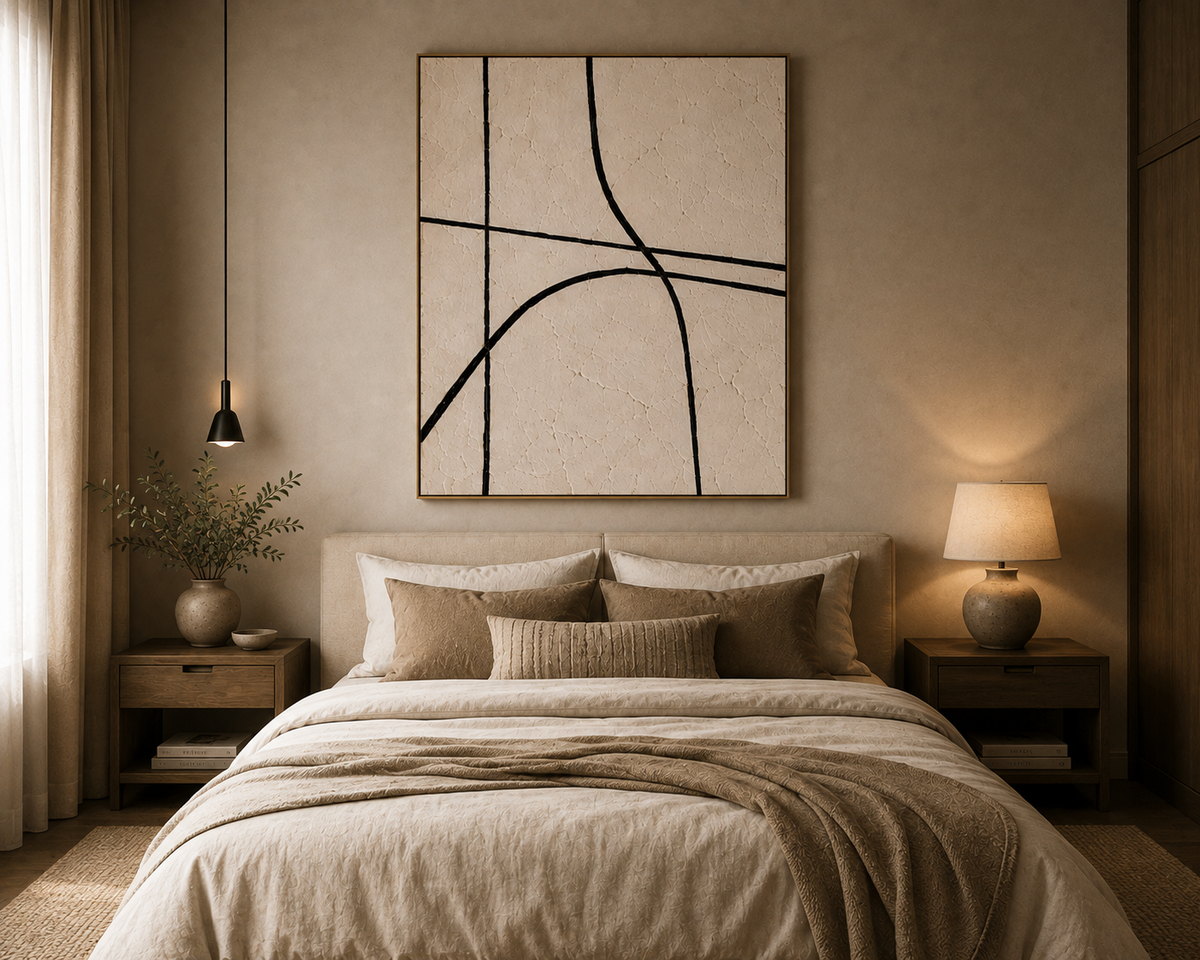 LINE 01 — Hand-Painted Abstract Wall Art