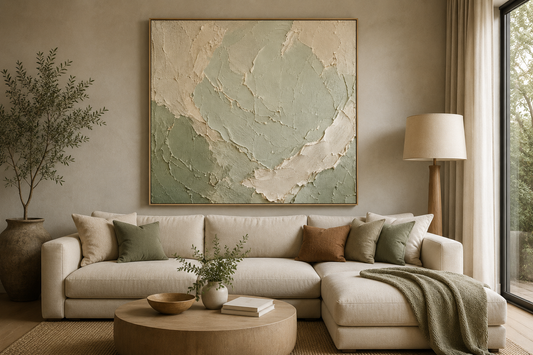 SAGE 01 — Hand-Painted Textured Wall Art