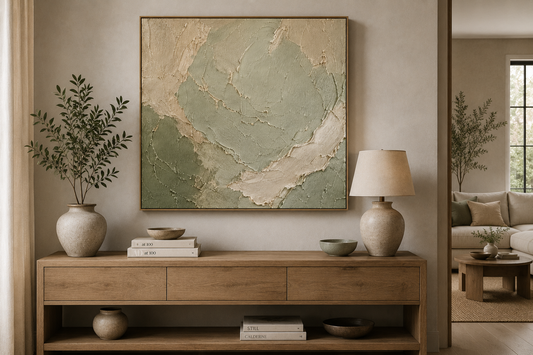 SAGE 01 — Hand-Painted Textured Wall Art