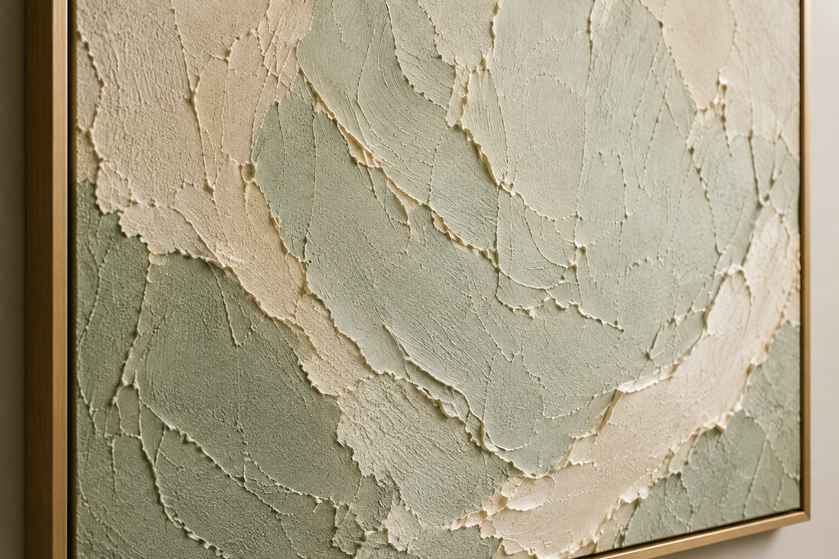 SAGE 01 — Hand-Painted Textured Wall Art