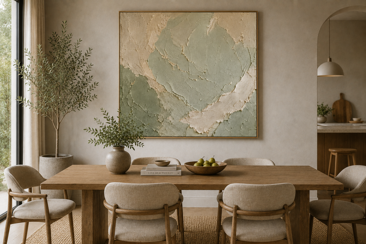 SAGE 01 — Hand-Painted Textured Wall Art