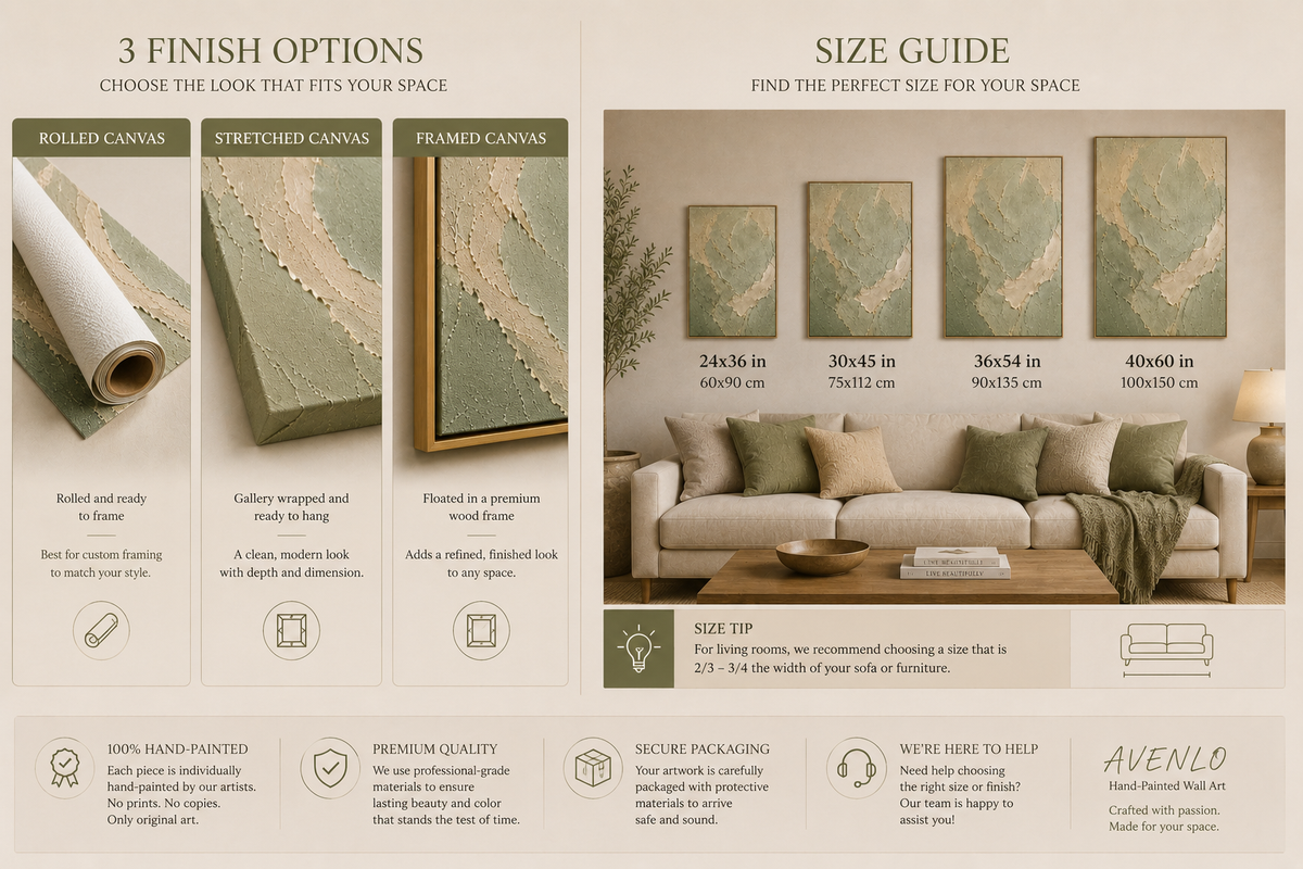 SAGE 01 — Hand-Painted Textured Wall Art